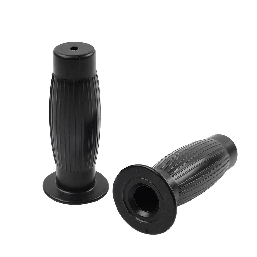 Universal 7/8" 1" Easy-Hold Hand Grips Vintage Motorcycle Handlebars Black