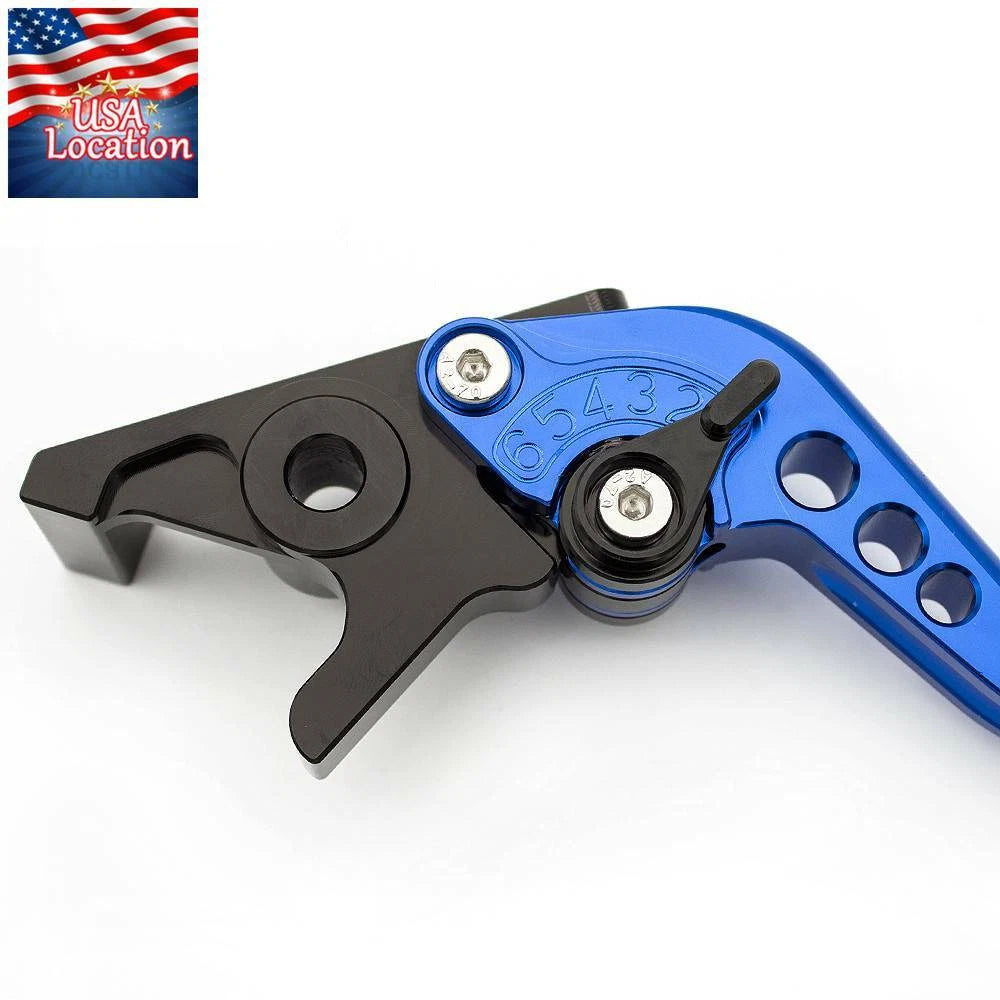 For Yamaha YFZ450 YFZ450R 2009-2018 Motor CNC Brake Clutch Levers Grips US Blue