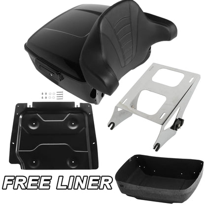 Black King Trunk Pad Mount Rack Plate Fit For Harley  Touring 14-Up 23