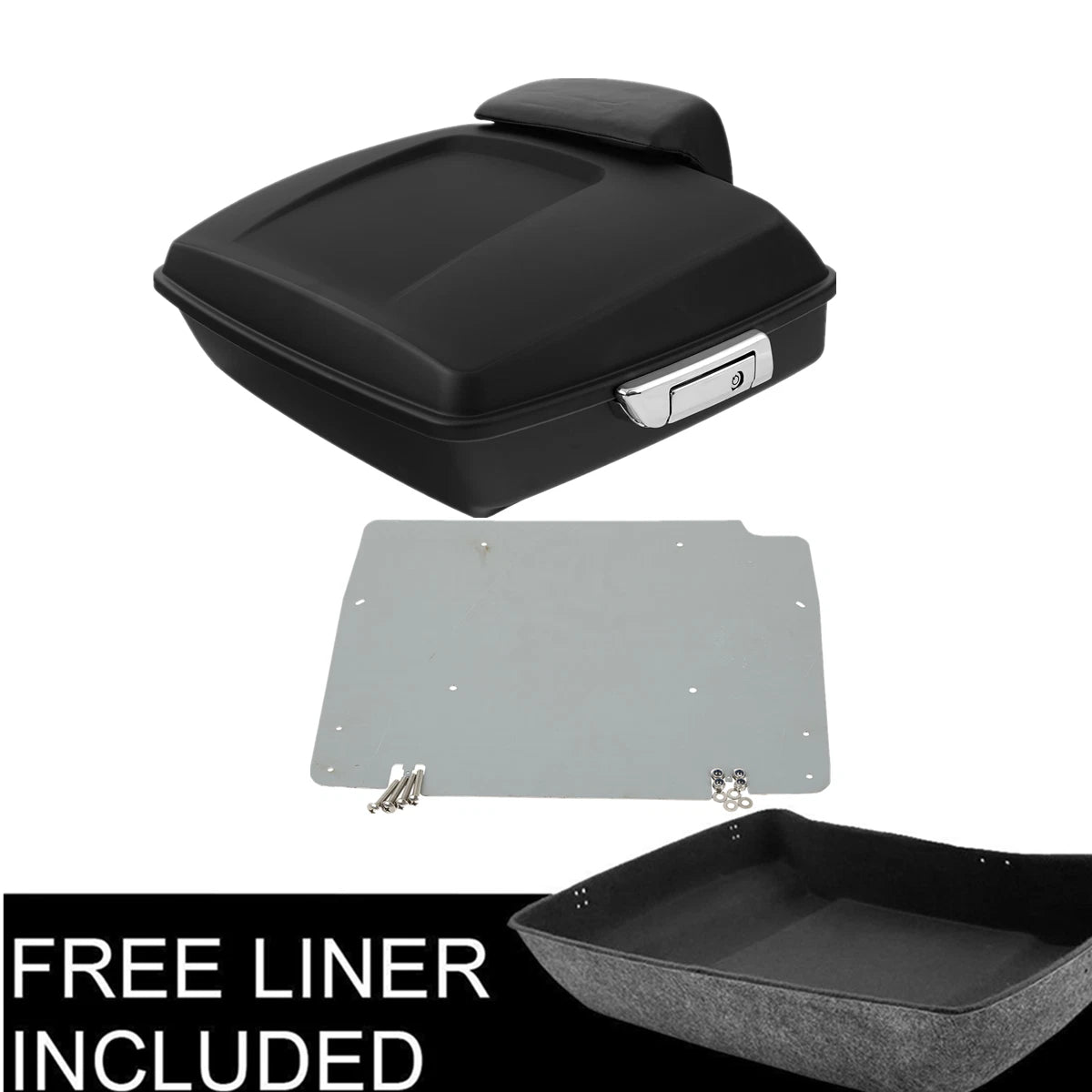 Matte Chopped Trunk Backrest Pad Plate Fit For Harley Touring Road Glide 2014-Up