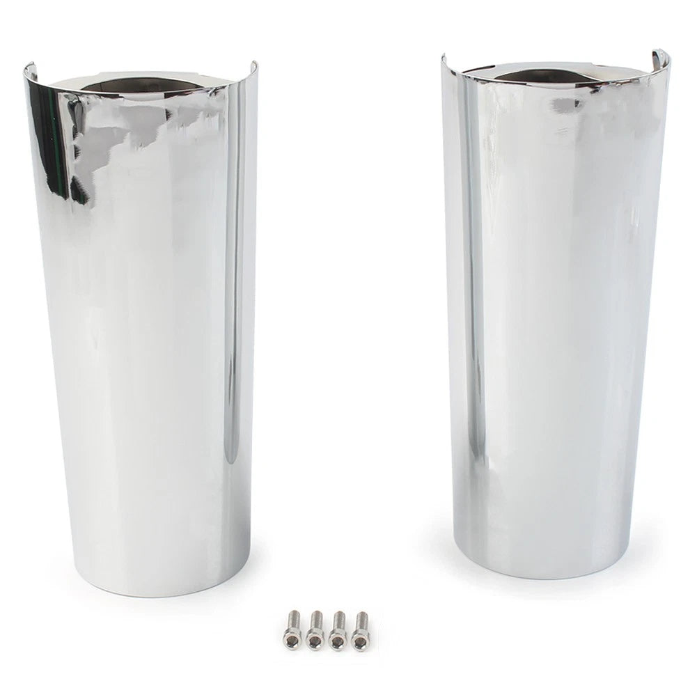 2x +2" Smooth Fork Tube Slider Covers Cowbells For Harley Electra Tri Glide FLHX