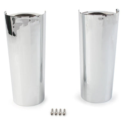 2x +2" Smooth Fork Tube Slider Covers Cowbells For Harley Electra Tri Glide FLHX
