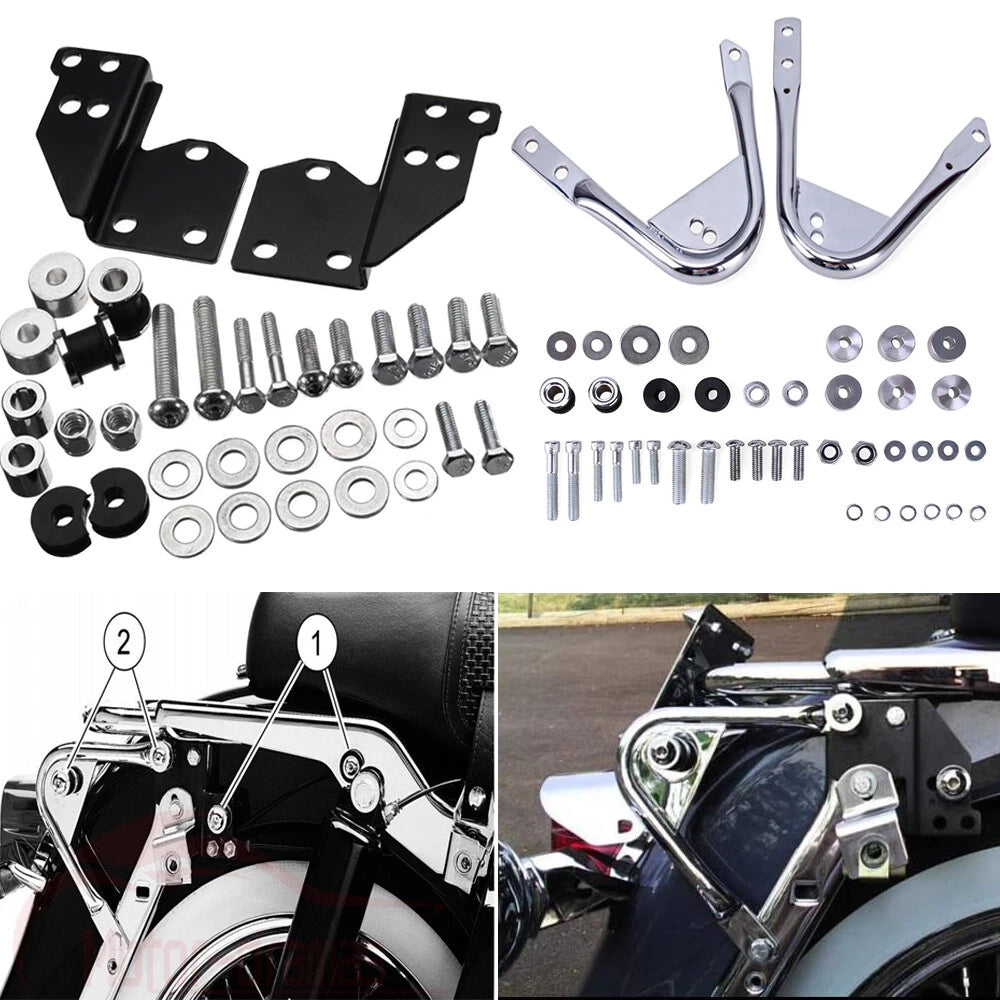 Chrome Front Rear Docking Hardware Kit For Harley Touring Road King Glide 97-08