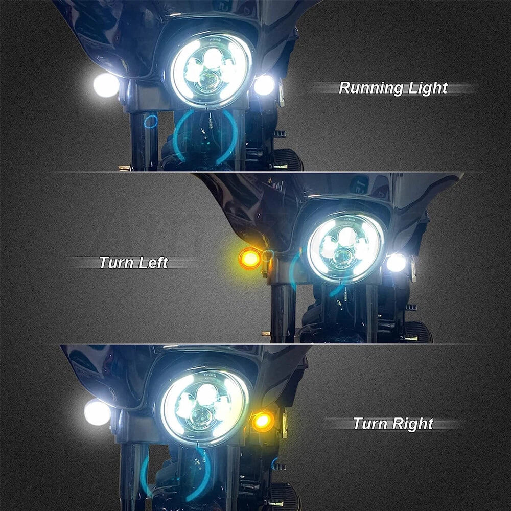1157 LED Bullet Turn Signal Light Smoke Lens for Harley Touring CVO Softail Dyna