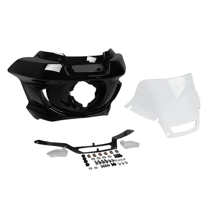 Black Headlight Fairing Windshield Bracket For Harley FXLRST LOW RIDER ST 22-25