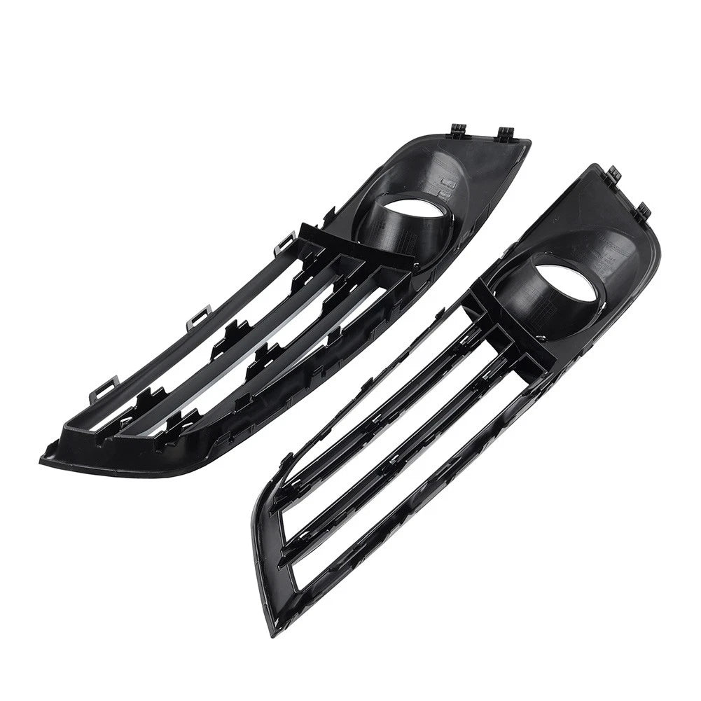 1 Pair Glossy Black Front Bumper Grille Fog Light Cover For Audi A8 D4 2011-2014