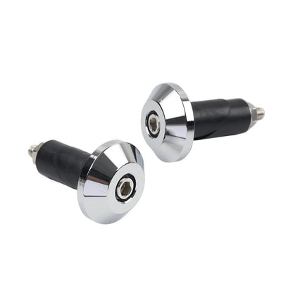 2pcs Chrome Motorcycle 7/8'' 1'' Handlebar Grips Handle Bar End Cap Silder Plug