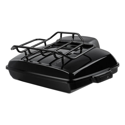 Black Razor Trunk Top Rail Backrest Pad Mount Rack Fit For Harley Touring 14-25