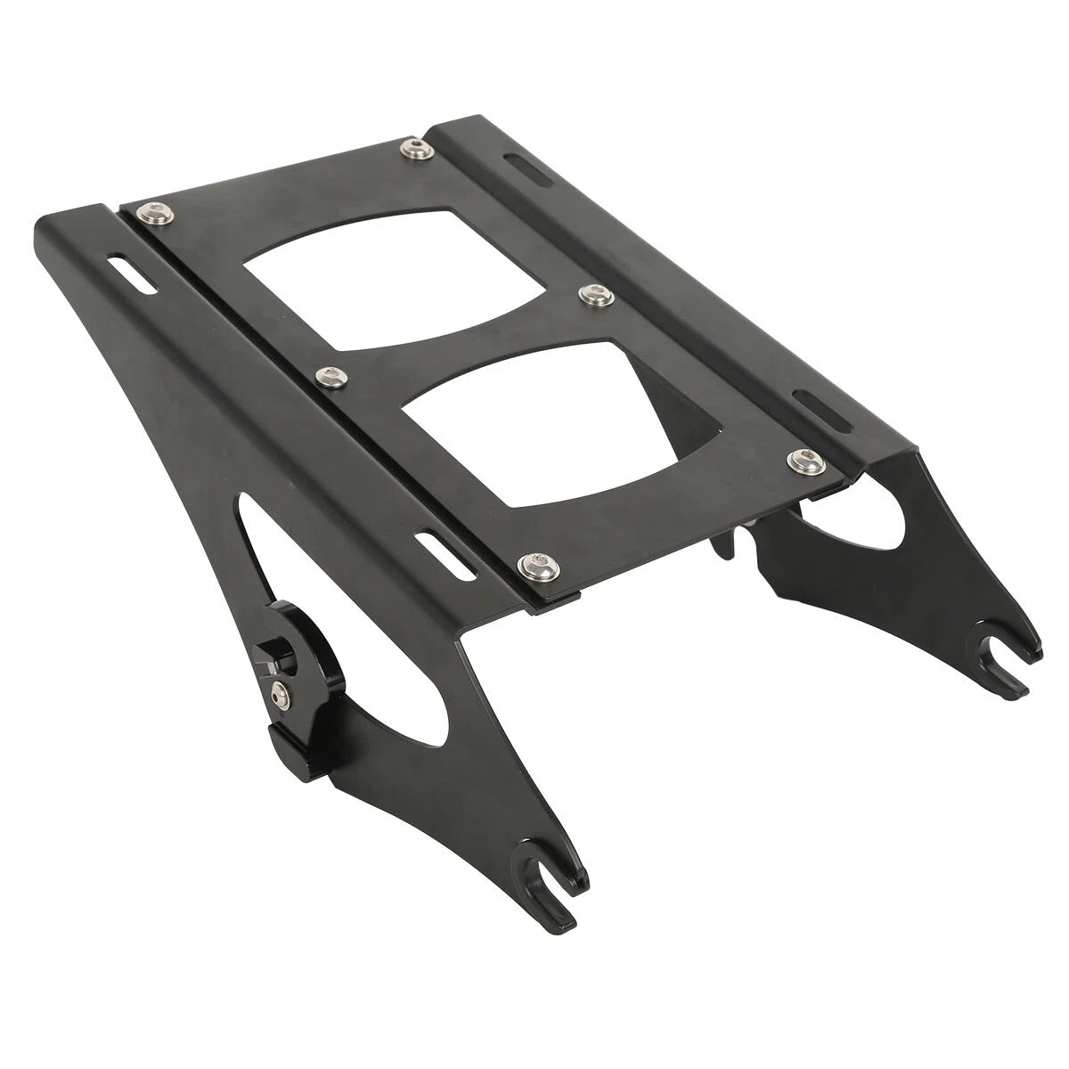 Black Razor Trunk Top Rail Backrest Pad Mount Rack Fit For Harley Touring 14-25