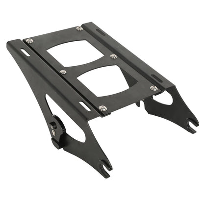 Black Razor Trunk Top Rail Backrest Pad Mount Rack Fit For Harley Touring 14-25