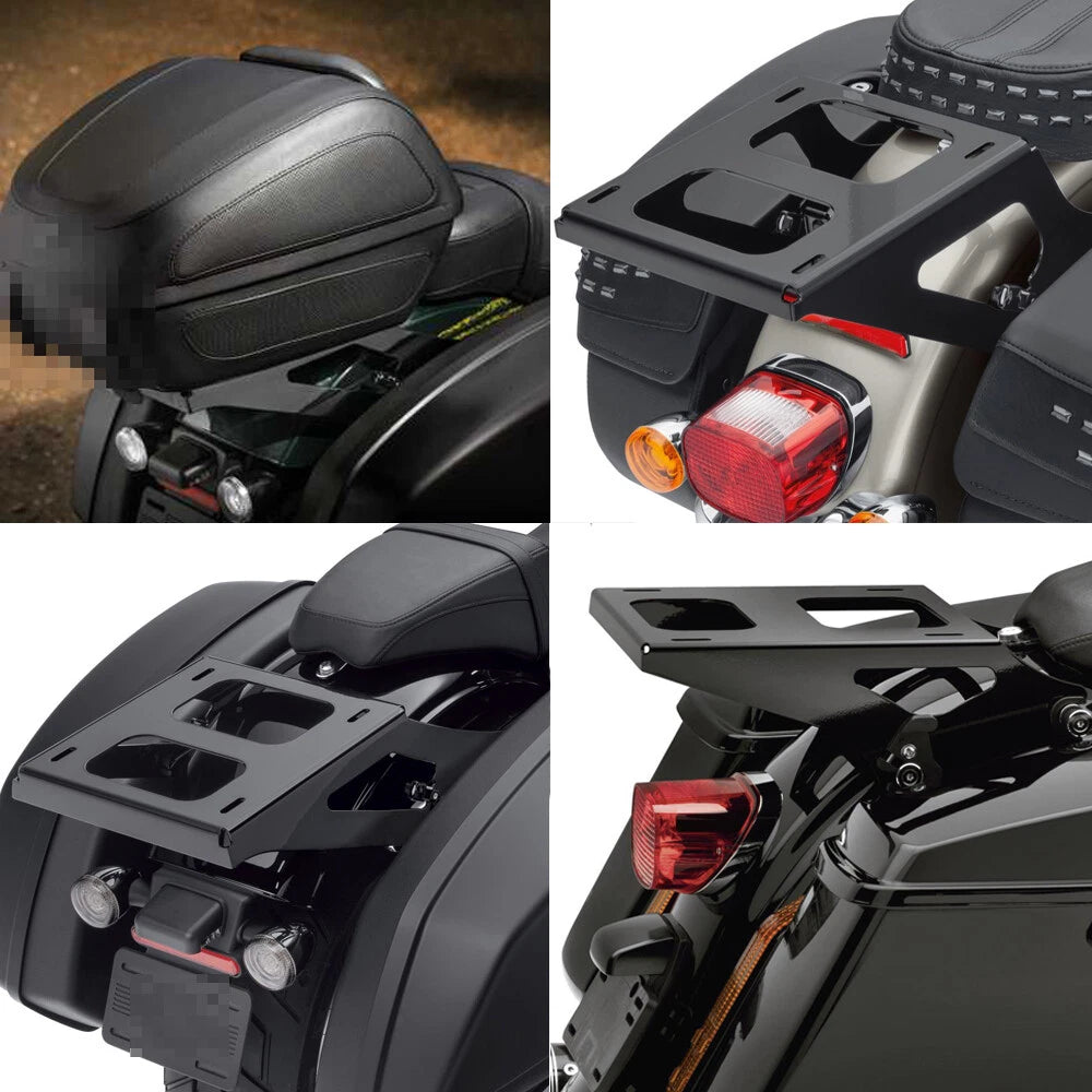 Two Up Tour Pack Mount Luggage Rack W/ Docking Hardware Kits For Harley Touring
