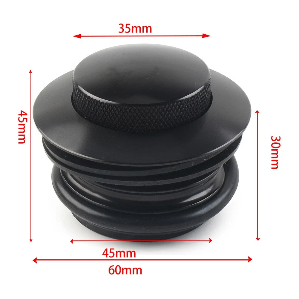 Black Motorcycle Left Hand Thread Fuel Tank Gas Cap Cover For Harley 1982-2017
