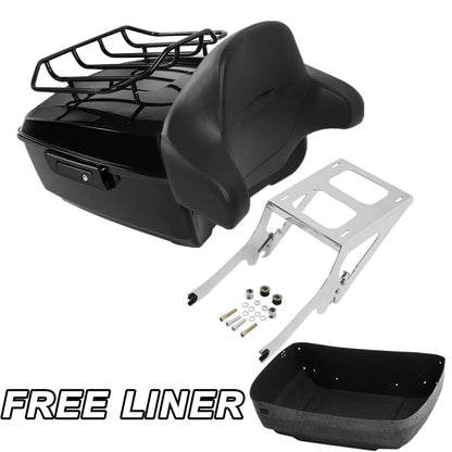 King Trunk Mount Rack Backrest Pad Fit For Harley Heritage Classic FLHC 18-25 24