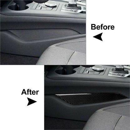 Interior Gear Shift Side Panel Cover Trim Carbon Fiber For Audi A4 B9 2017-2020