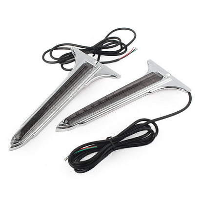 LED Rear Saddlebag Accents Light Smoke Lens For Harley Touring Road King Chrome