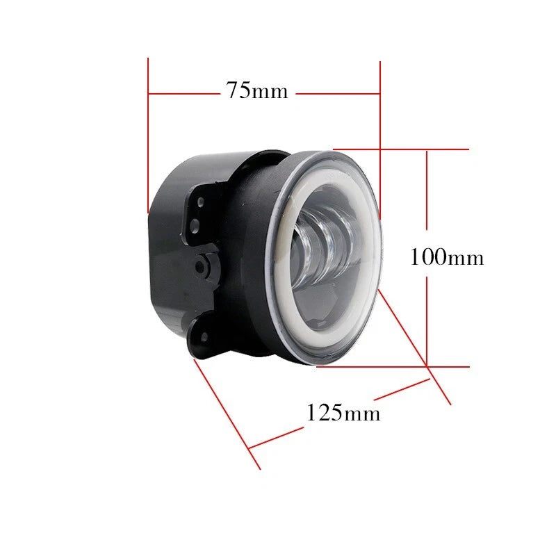 Pair 4" Inch Round LED Halo Fog Lights White DRL Lamp For Jeep Wrangler JK TJ LJ