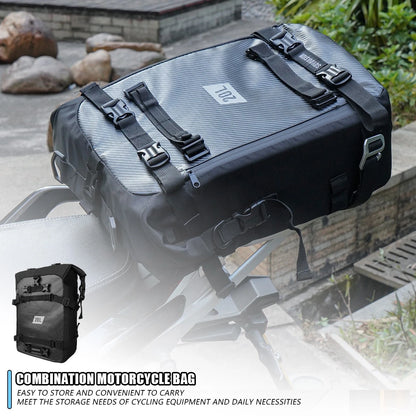20L Tail Bag Motorcycle Storage Backpack Black Multi-functional Rear Seat Bag