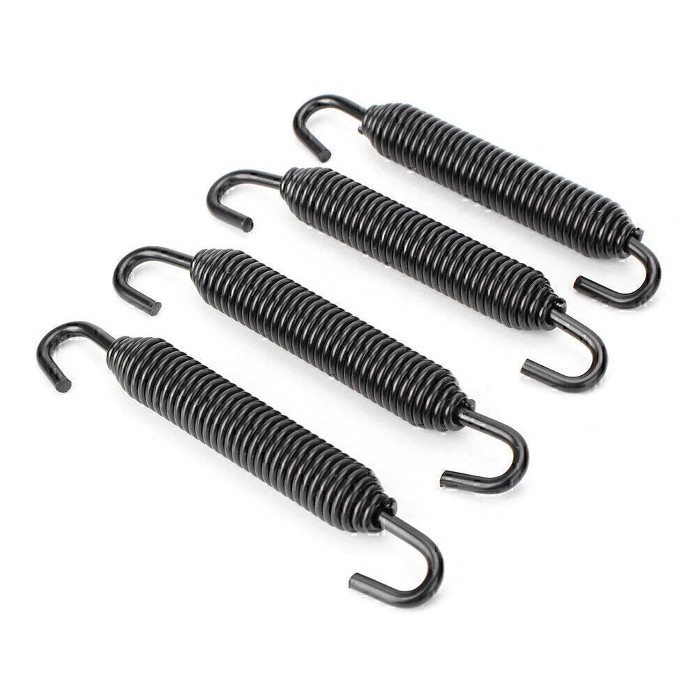 Universal Long Stainless Header Exhaust Springs Motorcycle Black US