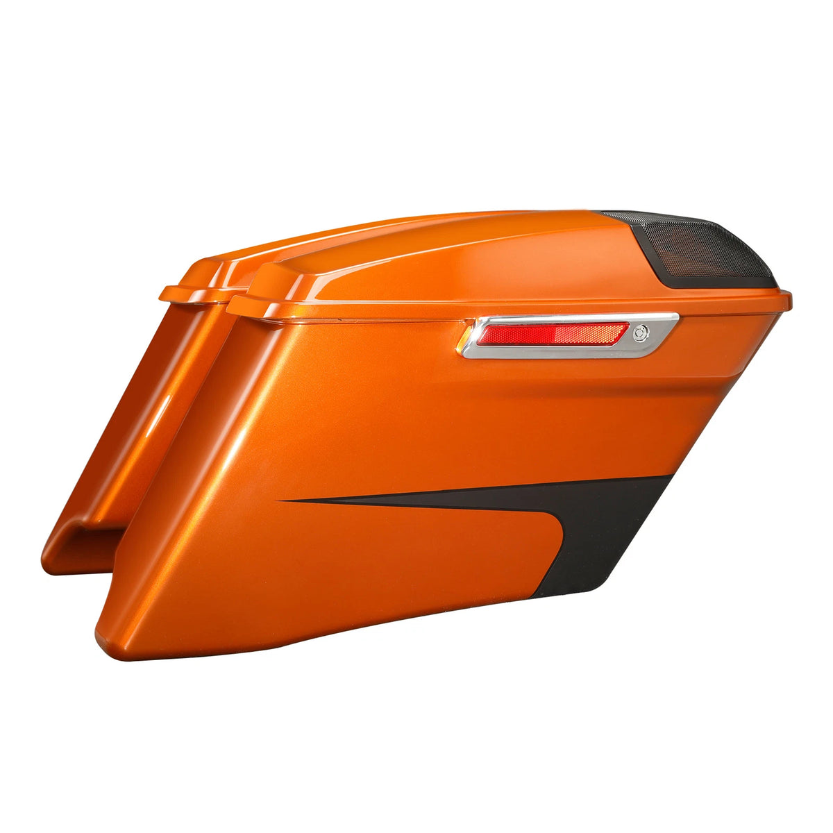 4"Stretched Saddlebags For Harley Street Glide 14-23 Scorched Orange/Black Denim
