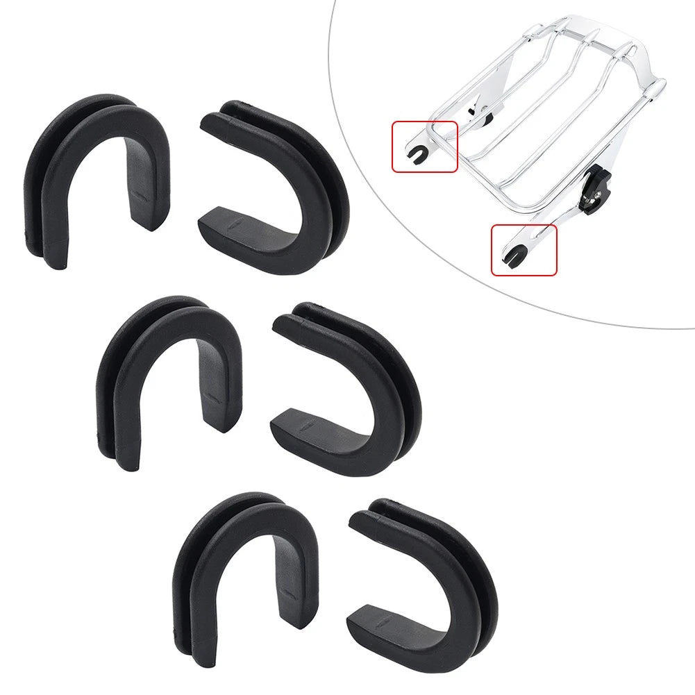 6x Luggage Rack Backrest Side Plate Mounting Bracket Grommet Bushing for Harley