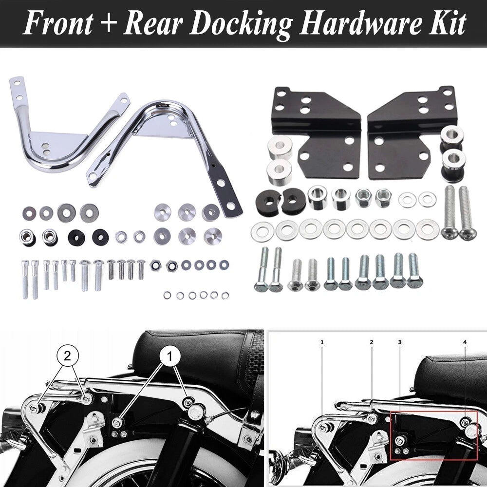 Quick Docking For Harley Detachable Sissy Bar Pak Tour Mount Rack Touring 97-08