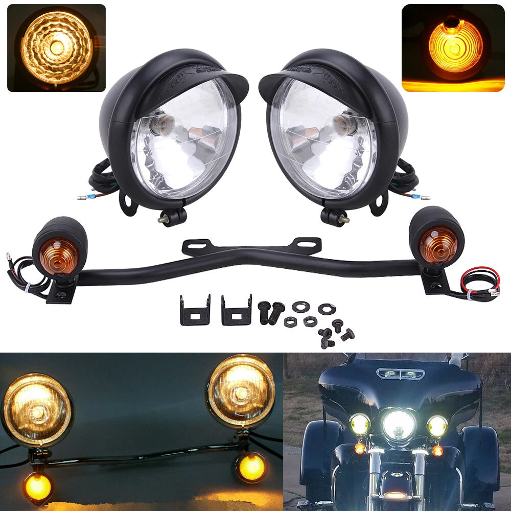 Motorcycle Driving Passing Spot Fog Light Turn Signal Lamp Bar For Harley Honda
