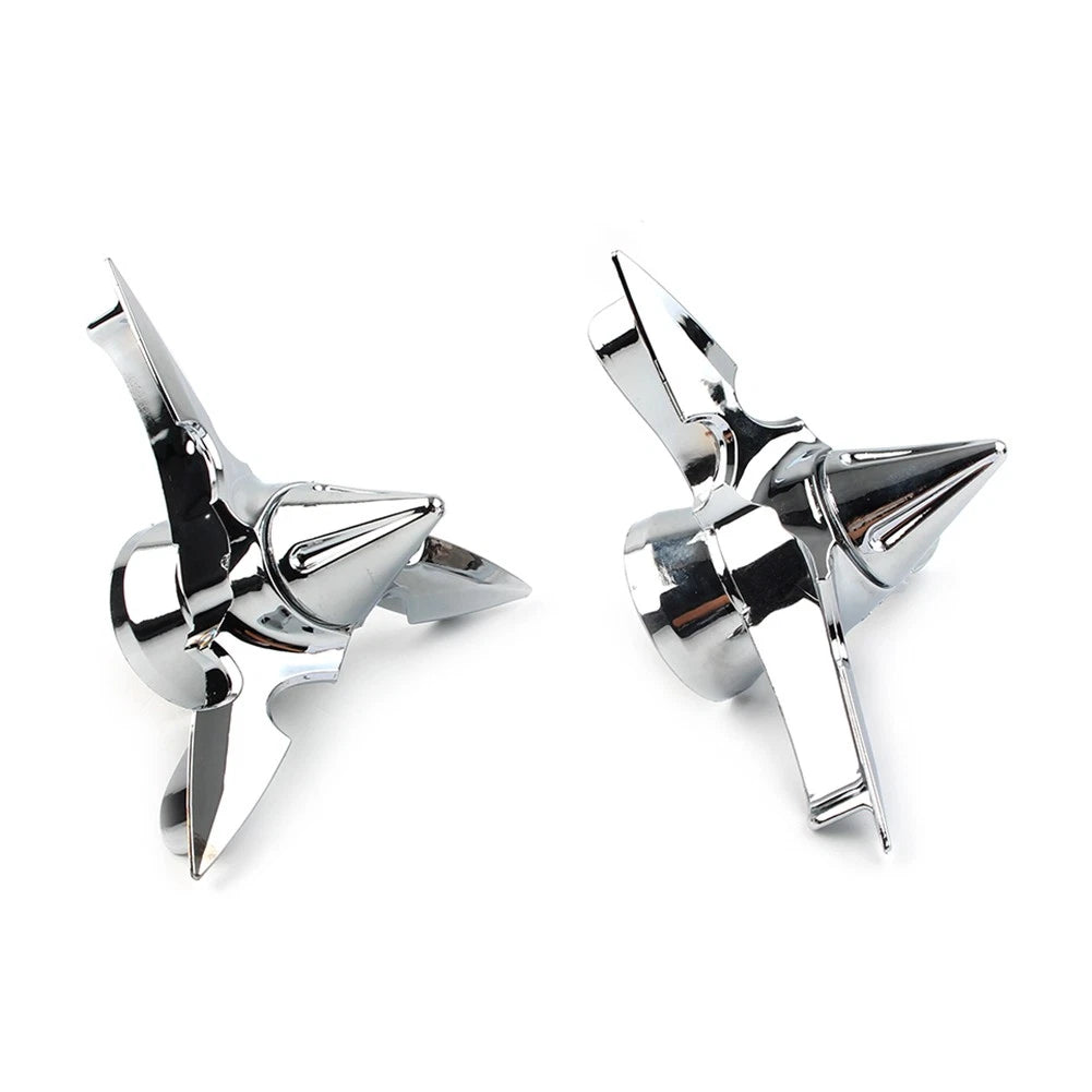 For Harley Softail Touring Chrome Spun Blade Spinning Front Axle Cap Nut Cover