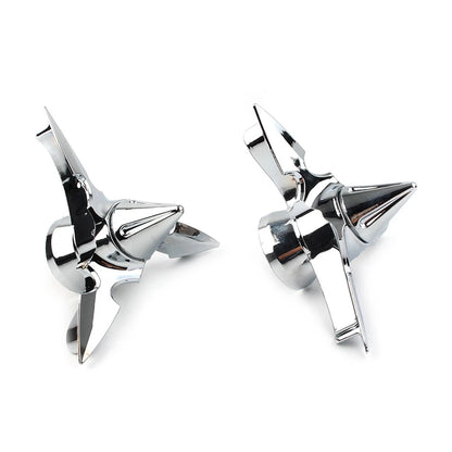 For Harley Softail Touring Chrome Spun Blade Spinning Front Axle Cap Nut Cover