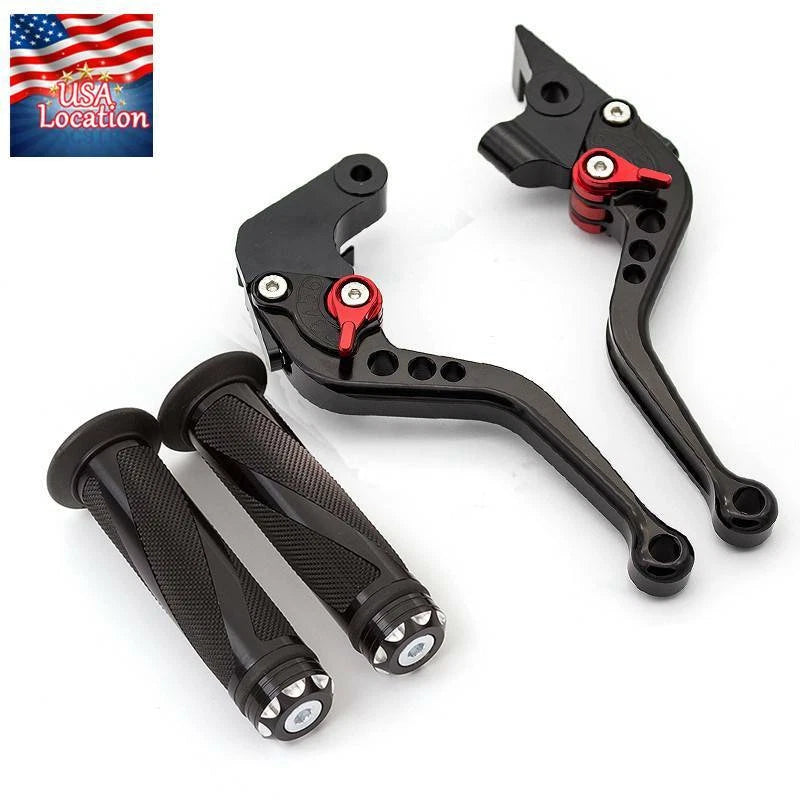 For Yamaha YZF R1 2004-2008 R6 2005-2016 CNC Brake Clutch Levers Handle Grips US
