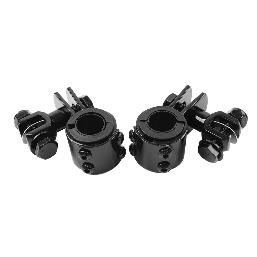 US  1" 1.25" Highway Bar Foot Pegs Mount Clamps Bracket Set For Harley Black