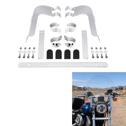 39mm Windshield Screen Bracket Fit For Harley Sportster XL883 1200 Dyna Chrome