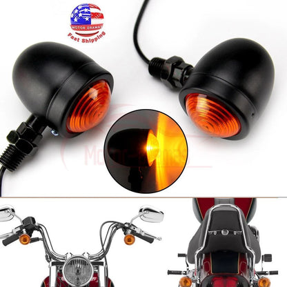 Motorcycle Bullet Turn Signal Lights Indicator Blinker For Harley Bobber Chopper