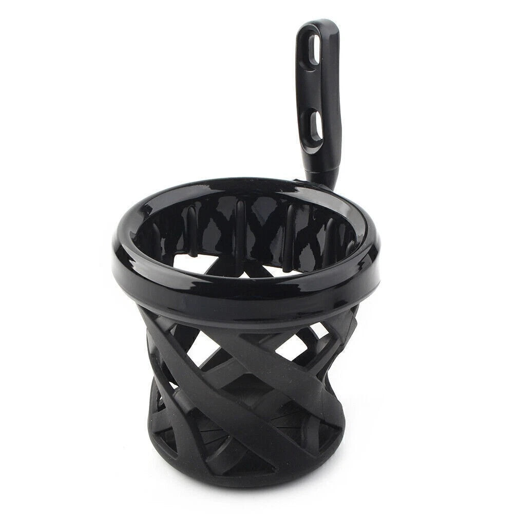 Motorcycle Handlebar Black Cup Holder Drink W/Mesh Basket Universal For Harley