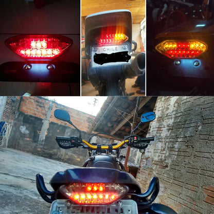 Motorcycle LED Turn Signals Brake Stop Light License Plate Integrated Tail Light