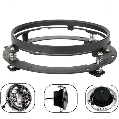 Motorcycle Auto 7" 7 inch Headlight Bracket For Car Headlamp Mount Ring Black