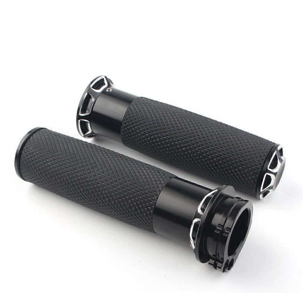 1" Handle Bar Hand Grips 25mm Black Fit Harley Touring Sportster XL883 XL1200