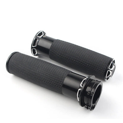1" Handle Bar Hand Grips 25mm Black Fit Harley Touring Sportster XL883 XL1200