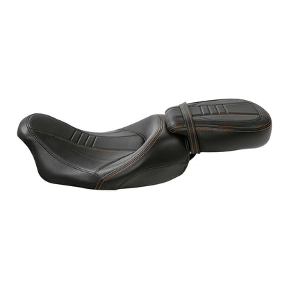 Black Driver Rider Passenger Gel Seat Fit For Harley Touring Street Glide 09-23