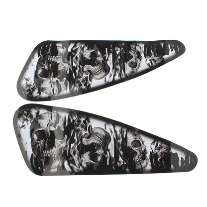 Fuel Gas Tank Decals Skull Stickers For Harley XL883 1200 Motor Pair Black USA