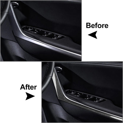 Interior Door Armrest Pusher Handle Cover Trim For Kia Stinger 2018-2023 Black