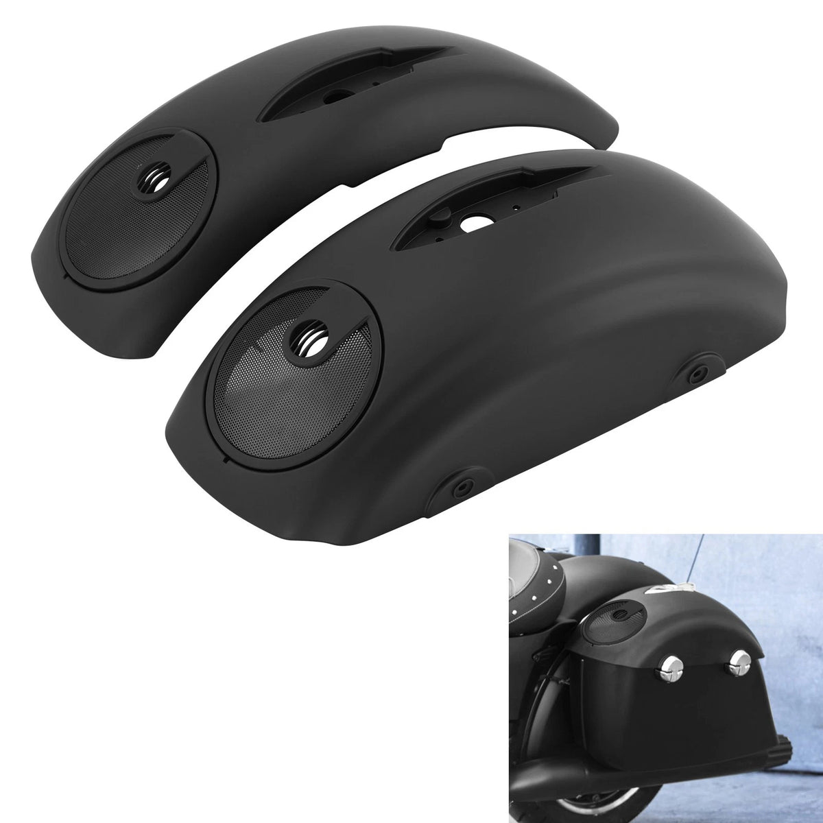 Matte Hard Saddlebag Lids 6.5'' Speaker Cutout Fit For Indian 16-23 Springfield