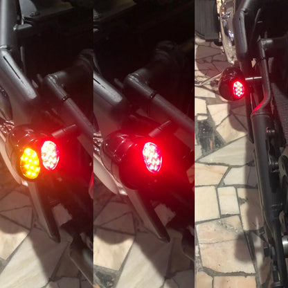 Motorcycle LED Bullet Red Amber Brake Blinker Turn Signal Tail Lights For Harley