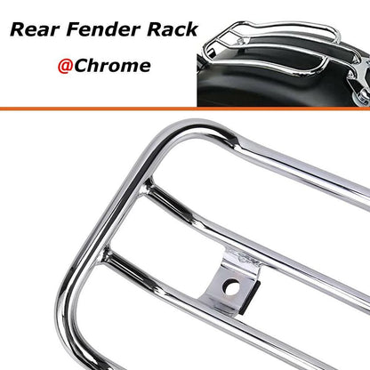 Chrome Solo Seat Luggage Rear Fender Rack For Harley Touring FLHT FLHR 1997-2015