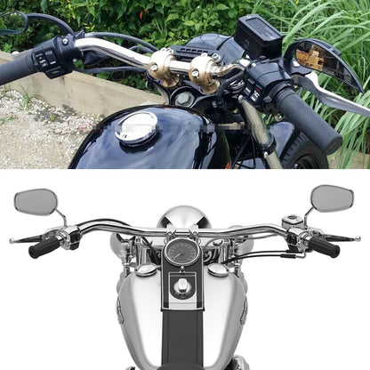 1" 25mm Motorcycle Handlebar Flat Drag Bars For Harley Chopper Bobber Cafe Racer