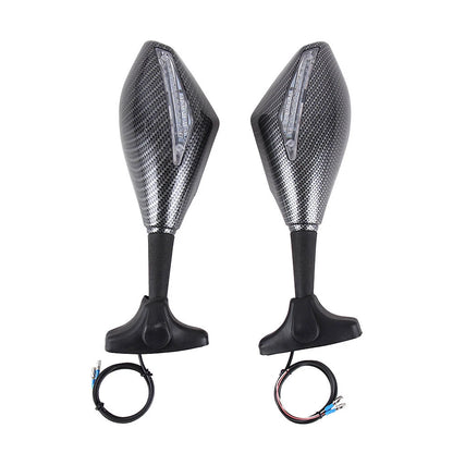 LED Turn Signal Rear View Mirrors For Kawasaki Ninja 650 EX650 650R 750R  900R