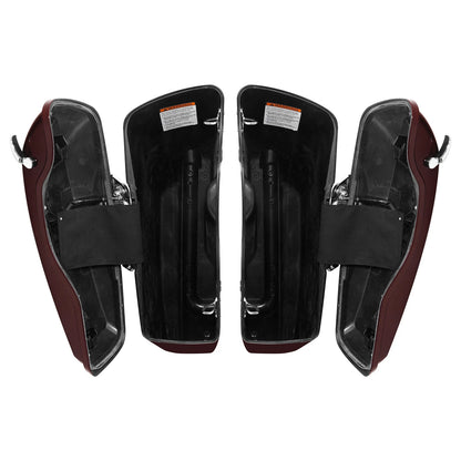 5" Stretched Saddlebags Fit For Harley Street Road Glide 14-23 Midnight Crimson