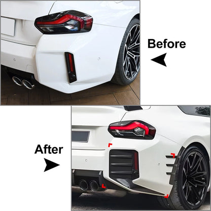 Glossy Black Rear Bumper Side Air Vent Spoiler For BMW 2 Series M2 G87MP 2023-24
