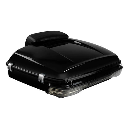 Chopped Trunk Backrest Pad LED Tail Light Fit For Harley Road Glide King 2014-26