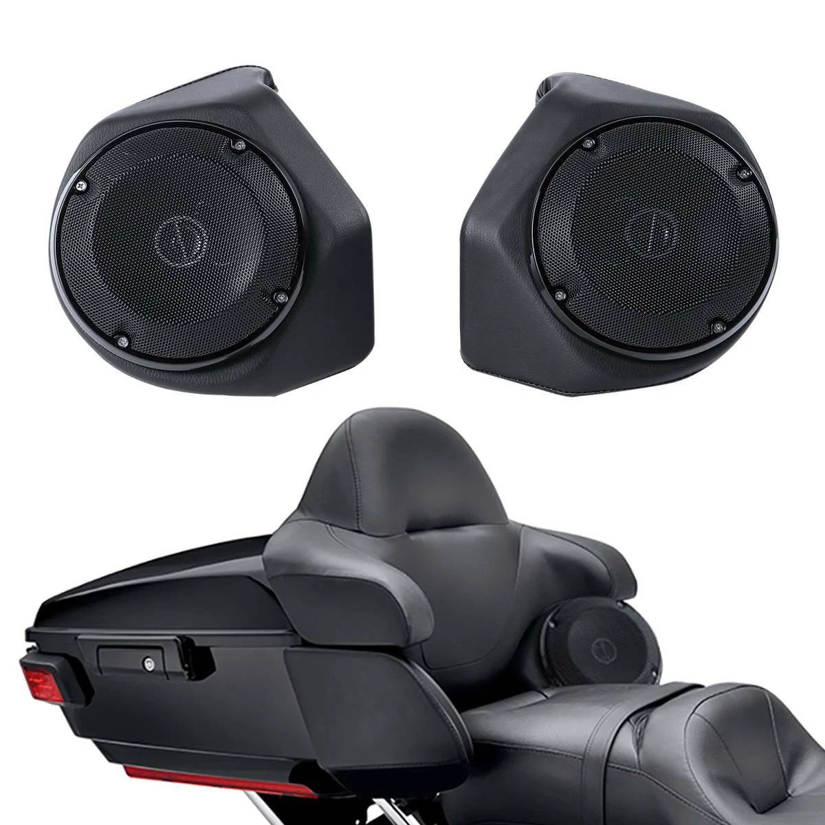 King Trunk Pad Rack Speakers Fit For Harley Touring Road King 2014-Up