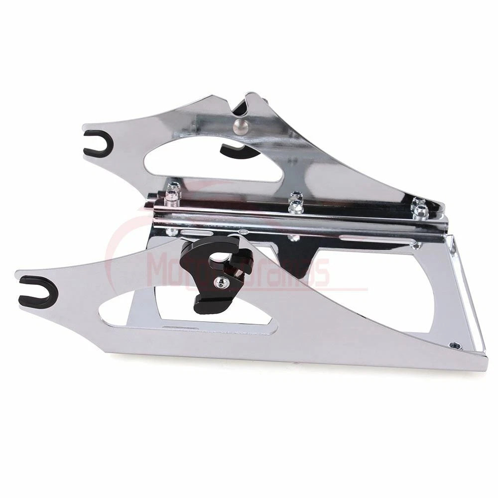 Chrome 2-Up Tour Pack Pak Mounting Bracket Rack for Harley 2009-13 Electra Glide